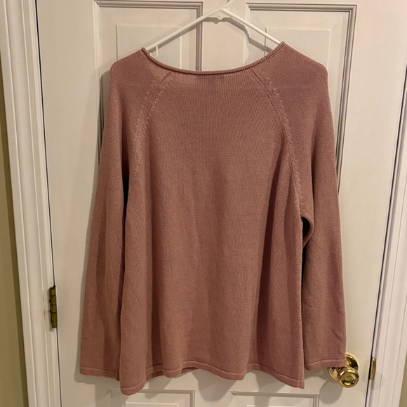 Eileen Fisher Soft Pink Knit Sweater cotton and tencel xl - Picture 6 of 7